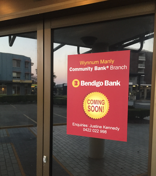 bendigo bank door sign